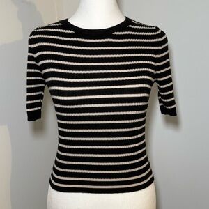 Striped Black and White Short Sleeve Top